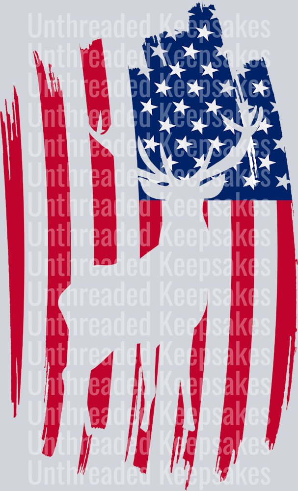 Deer Hunting American flage  DTF Transfer