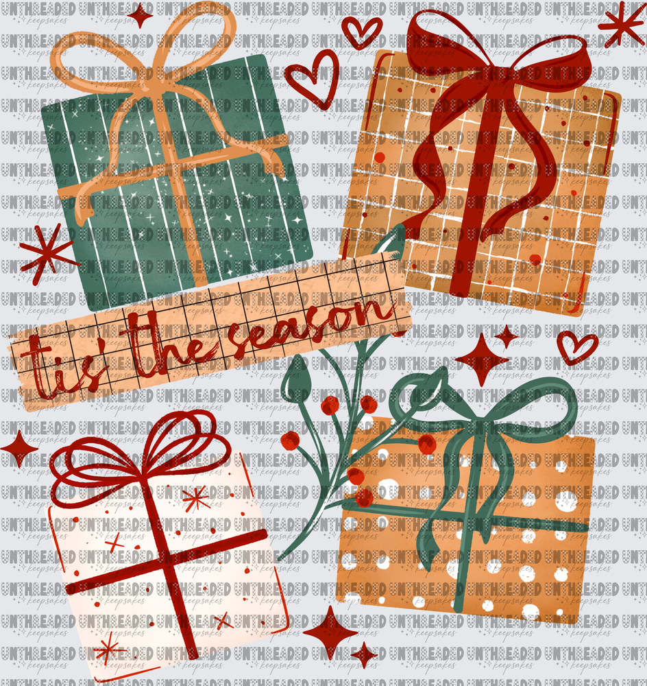 Tis The Season Christmas Gift Boxes Holiday Cluster