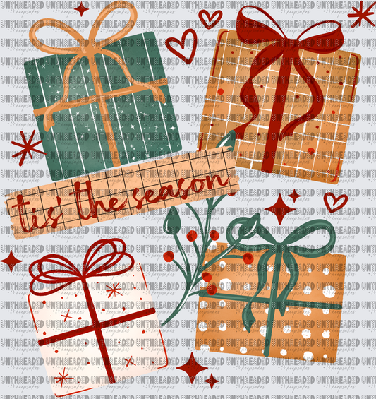 Tis The Season Christmas Gift Boxes Holiday Cluster