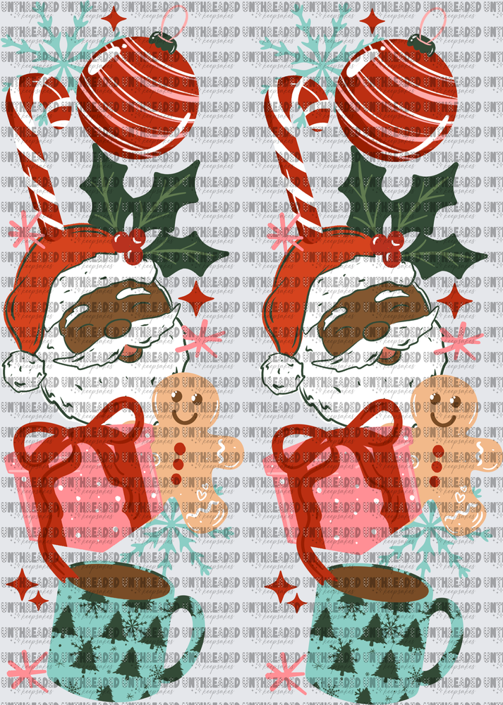 Black Santa Christmas Stack Gingerbread Hot Cocoa Holiday