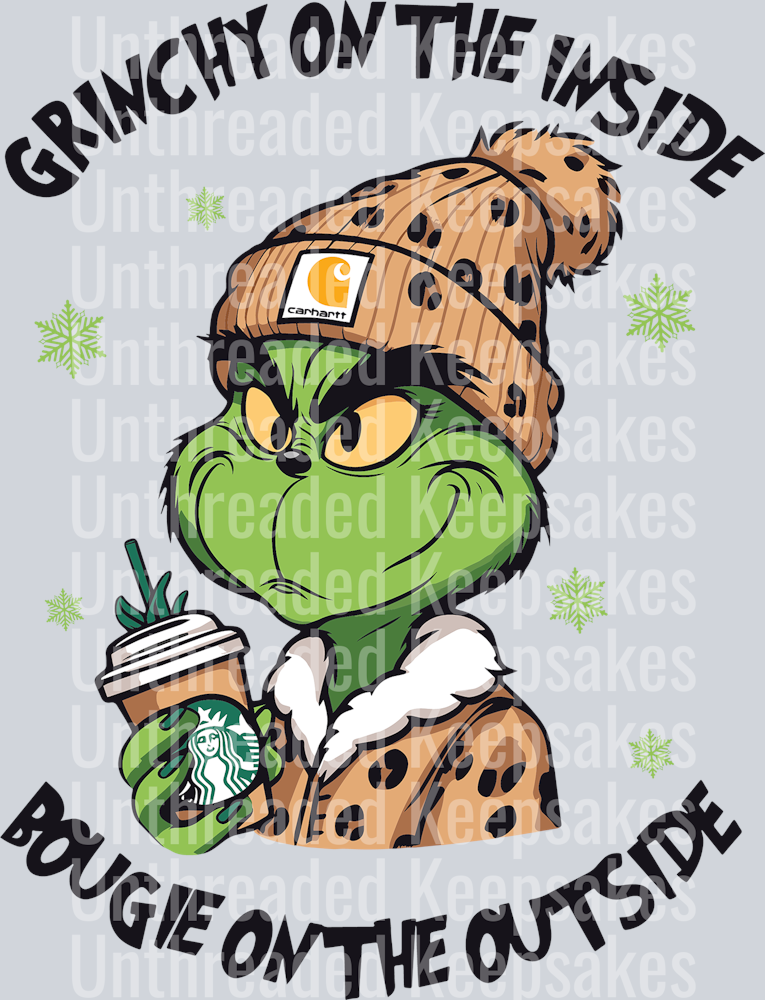 Grinchy On The Inside Leopard DTF Transfer
