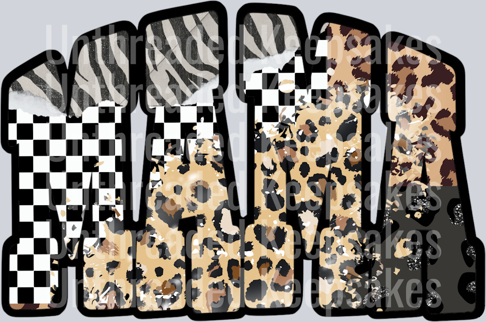 Mama Checkered Camo  DTF Transfer