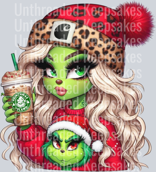 Red c har grinch DTF Transfer