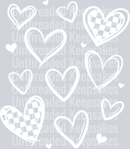 Single_Color_Hearts_White_DTF Transfer