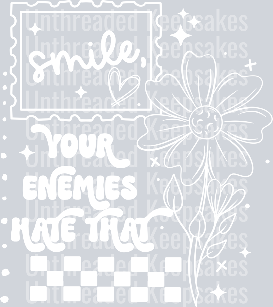 Smile Enemies Single Color WhiteDTF Transfer