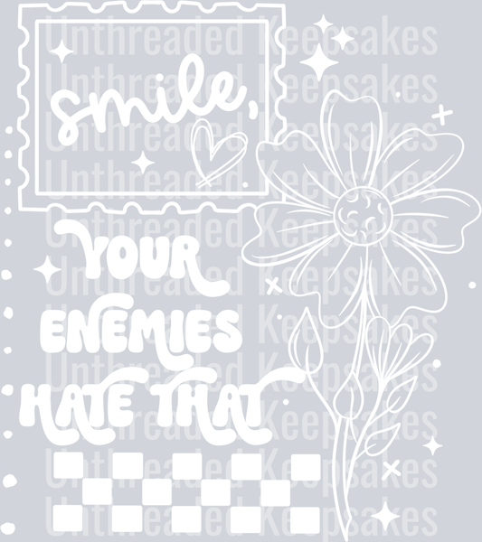 Smile Enemies Single Color WhiteDTF Transfer