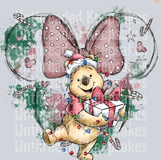 Disney Winnie the Pooh Characters Minnie Ears ChristmasDTF Transfer