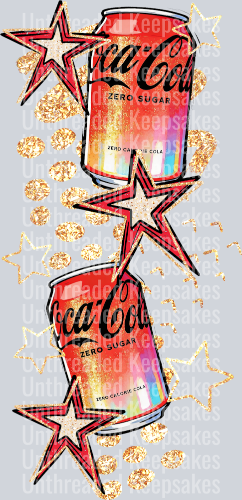 Caffeine Coca Cola Zero Sugar Sleeves DTF Transfer