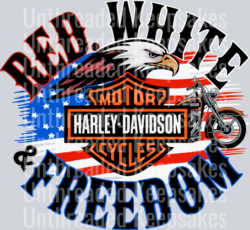 Red White Freedom DTF Transfer