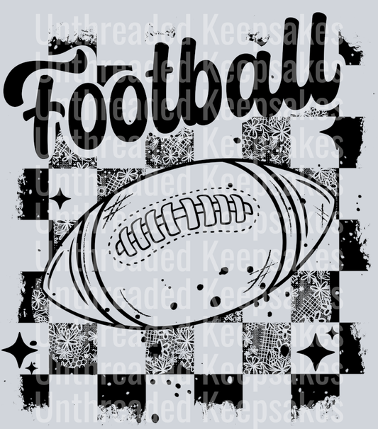 Football_Distressed_Single_Color_BlackDTF Transfer