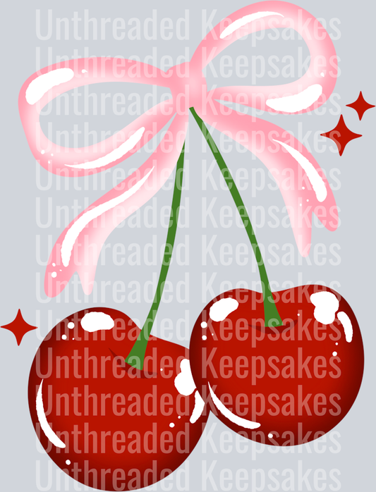 Pink cherriesDTF Transfer