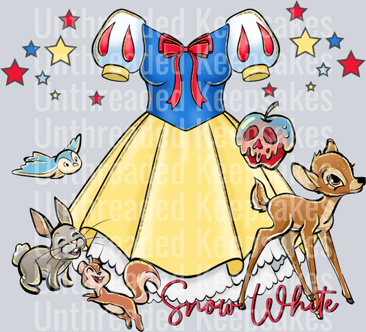Snow White Short dressDTF Transfer