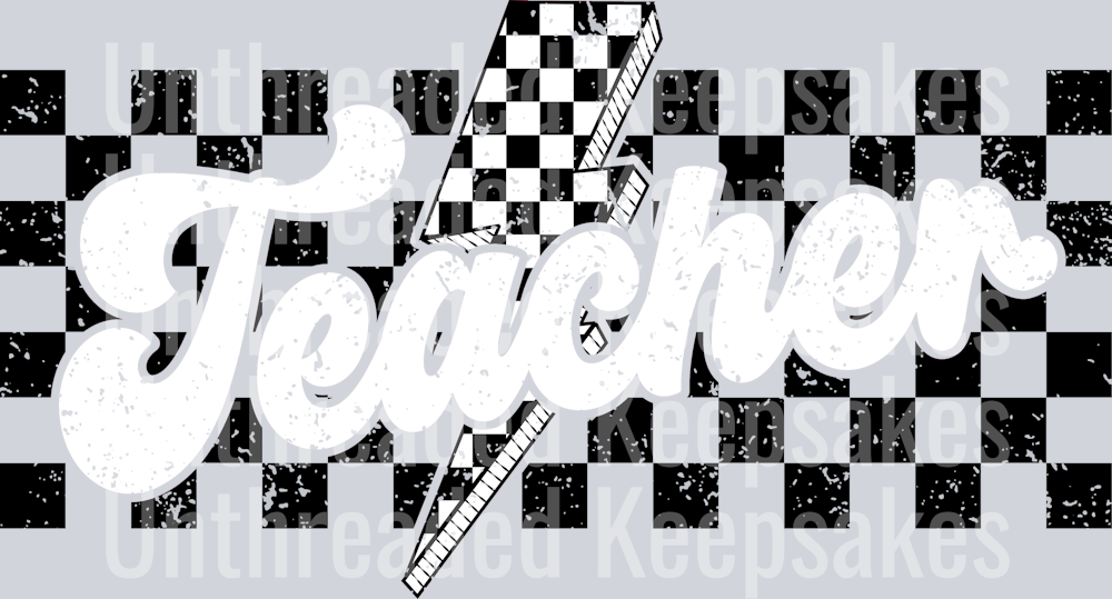 Teacher Checkered DTF Transfer