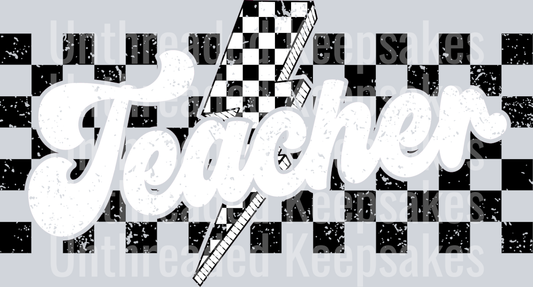 Teacher Checkered DTF Transfer
