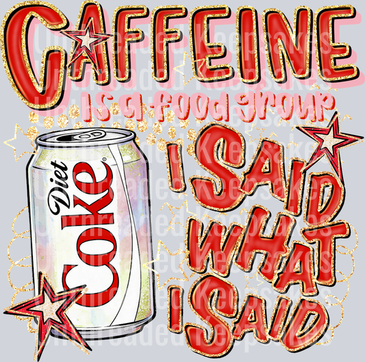 Caffeine Diet Coca Cola DTF Transfer