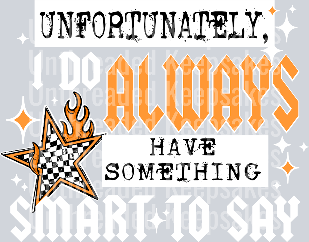 Something smart to say white words  DTF Transfer