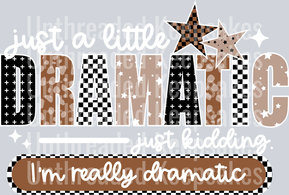 Dramatic white words DTF Transfer