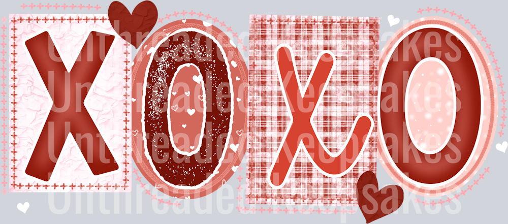 Xoxo_Mixed_Fonts_  DTF Transfer