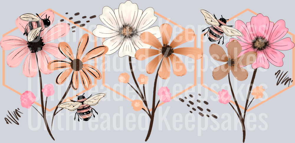Floral_HoneycombsDTF Transfer