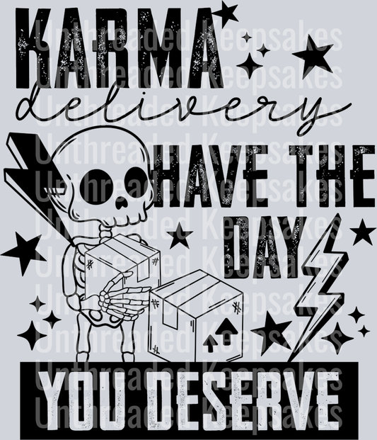 Karma_Delivery_Single_Color_BlackDTF Transfer