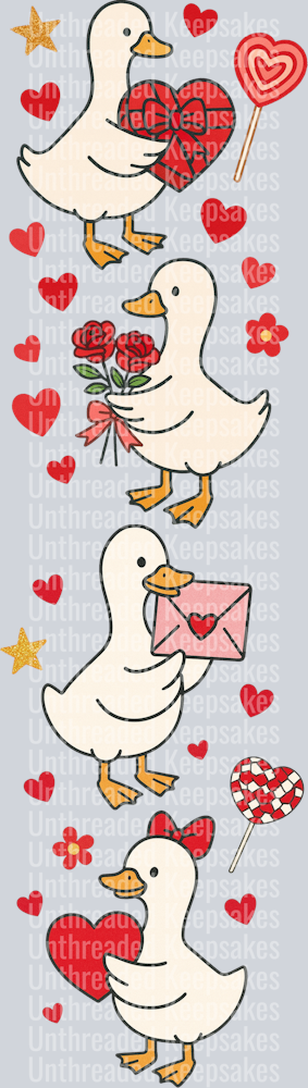 Retro Valentine Goose  DTF Transfer , Funny Valentine Goose  DTF Transfer