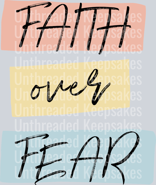 Faith fear peachDTF Transfer