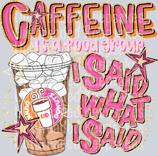 Caffeine Dunkin Iced DTF Transfer