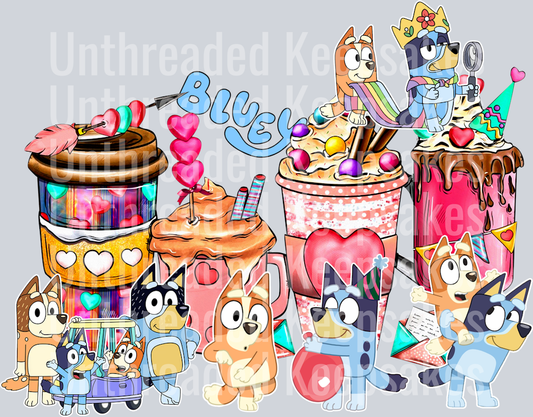 Bluey Coffee DTF Transfer