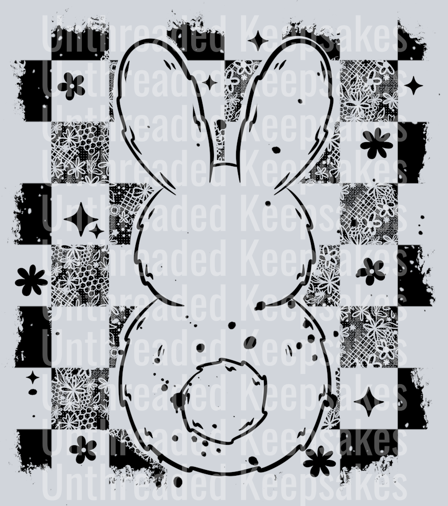 Distressed_Bunny_Back_BlackDTF Transfer