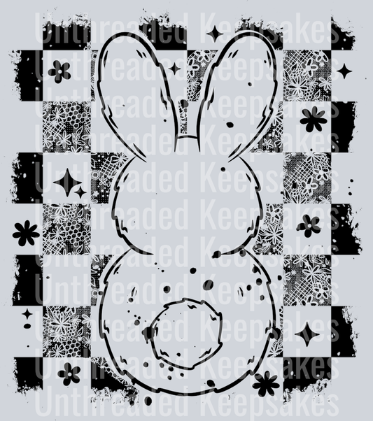 Distressed_Bunny_Back_BlackDTF Transfer