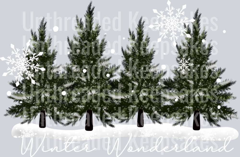 Winter wonderland treesDTF Transfer