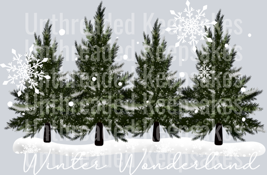 Winter wonderland treesDTF Transfer