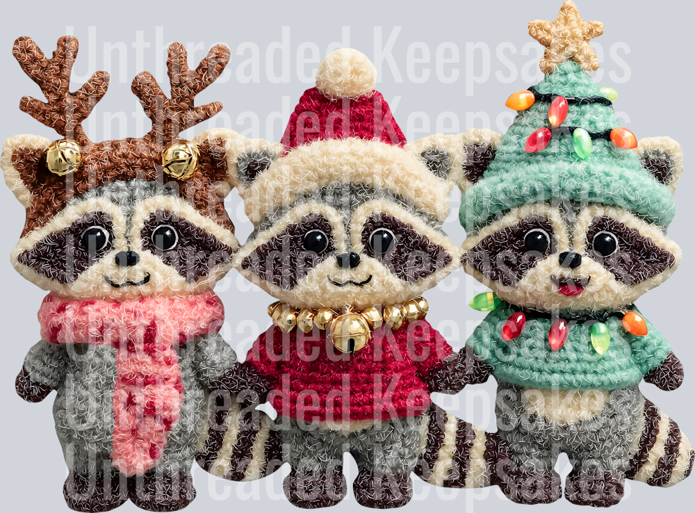 Xmas Raccoons DTF Transfer