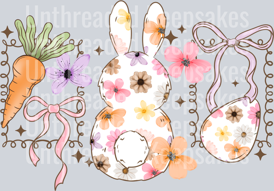 Bunny_Floral_FramesDTF Transfer