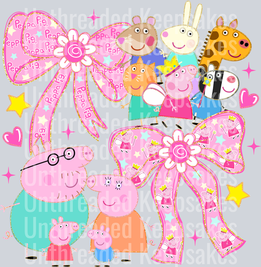 Peppa Pig CoquetteDTF Transfer