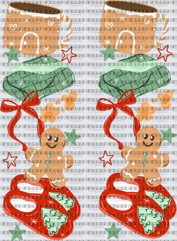 Cozy Christmas Gingerbread Man Stack with Mug and Slippers