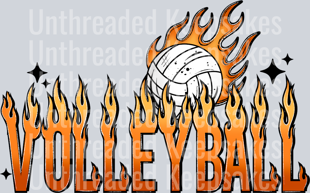 Volleyball FlameDTF Transfer