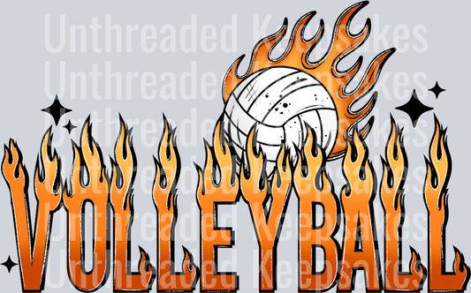 Volleyball FlameDTF Transfer