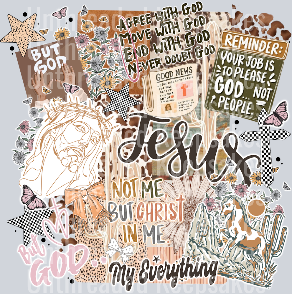 Jesus collage DTF Transfer