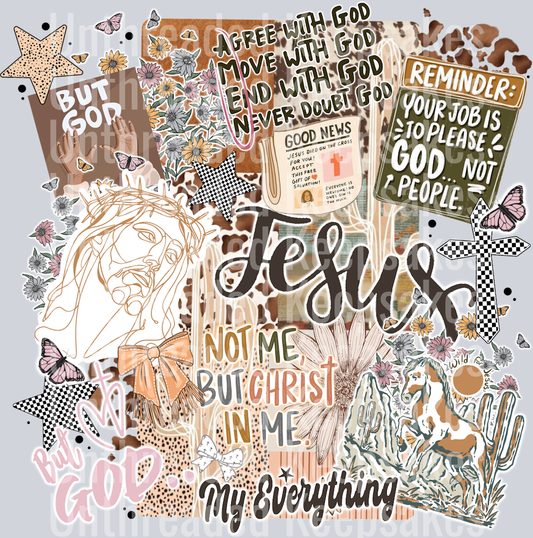 Jesus collage DTF Transfer