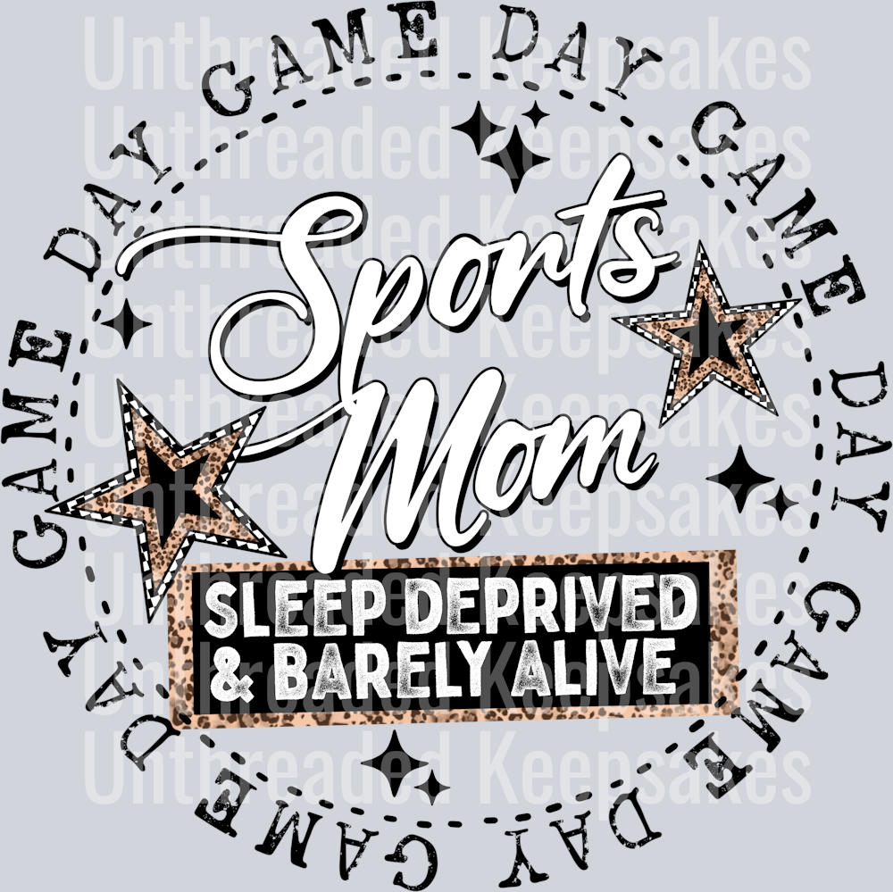 Sports_Mom_Circle_Black DTF Transfer