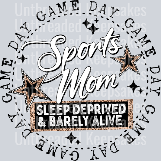 Sports_Mom_Circle_Black DTF Transfer