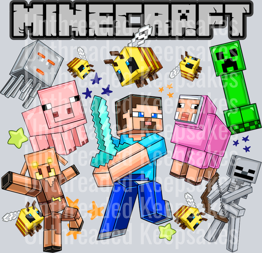 Minecraft Steve  DTF Transfer