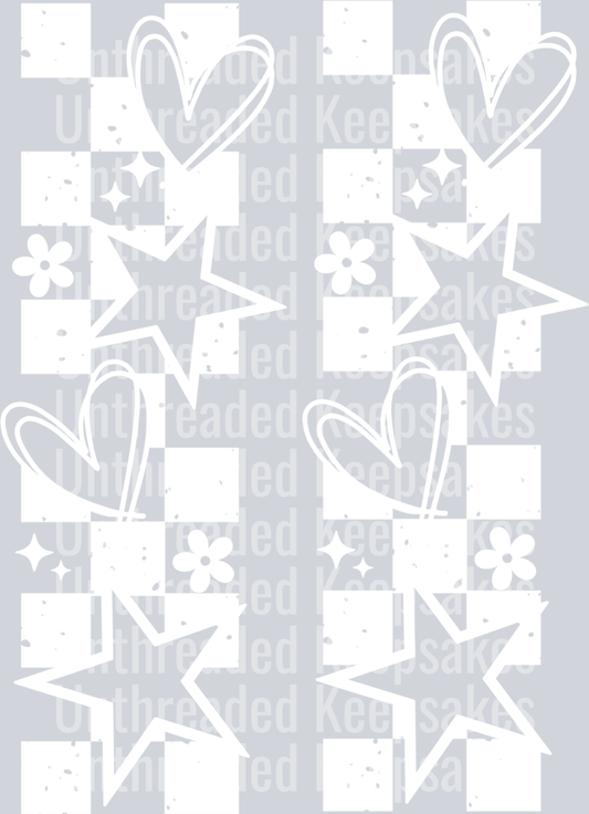 Tired sleeve white DTF Transfer