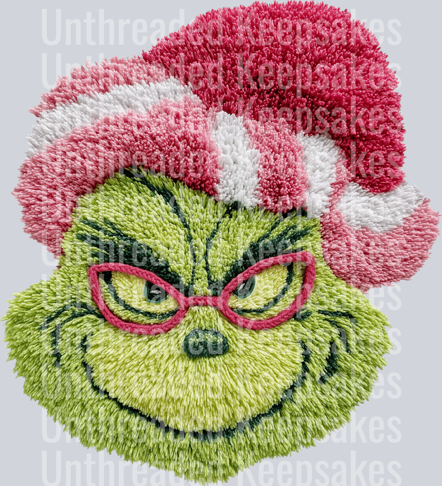 Grinch Glasses Hat DTF Transfer