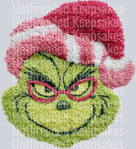 Grinch Glasses Hat DTF Transfer