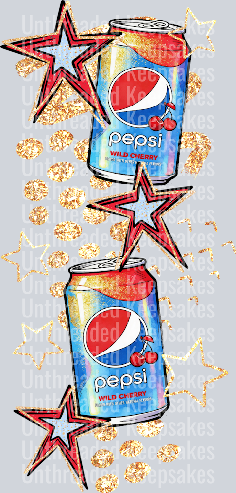 Caffeine Wild Cherry Pepsi Sleeves DTF Transfer