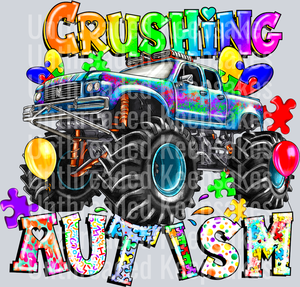Crushing Autism DTF Transfer