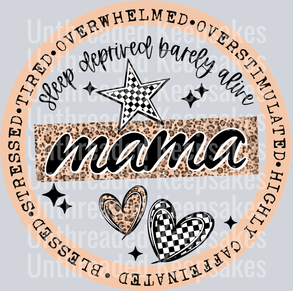 Mama_Circle_Black_Accents DTF Transfer