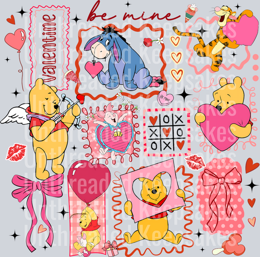 Winnie The Pooh  Minnie Mickey Valentines DTF Transfer